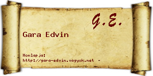 Gara Edvin névjegykártya